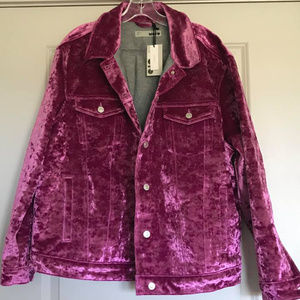 Topshop Moto Crushed Velvet Jacket - NEW